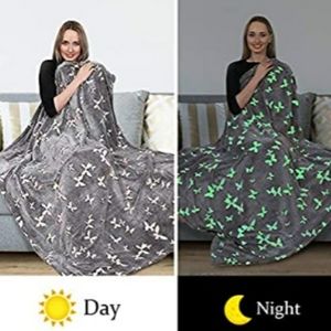 ABELL Grey Throw w/Glow Butterflies